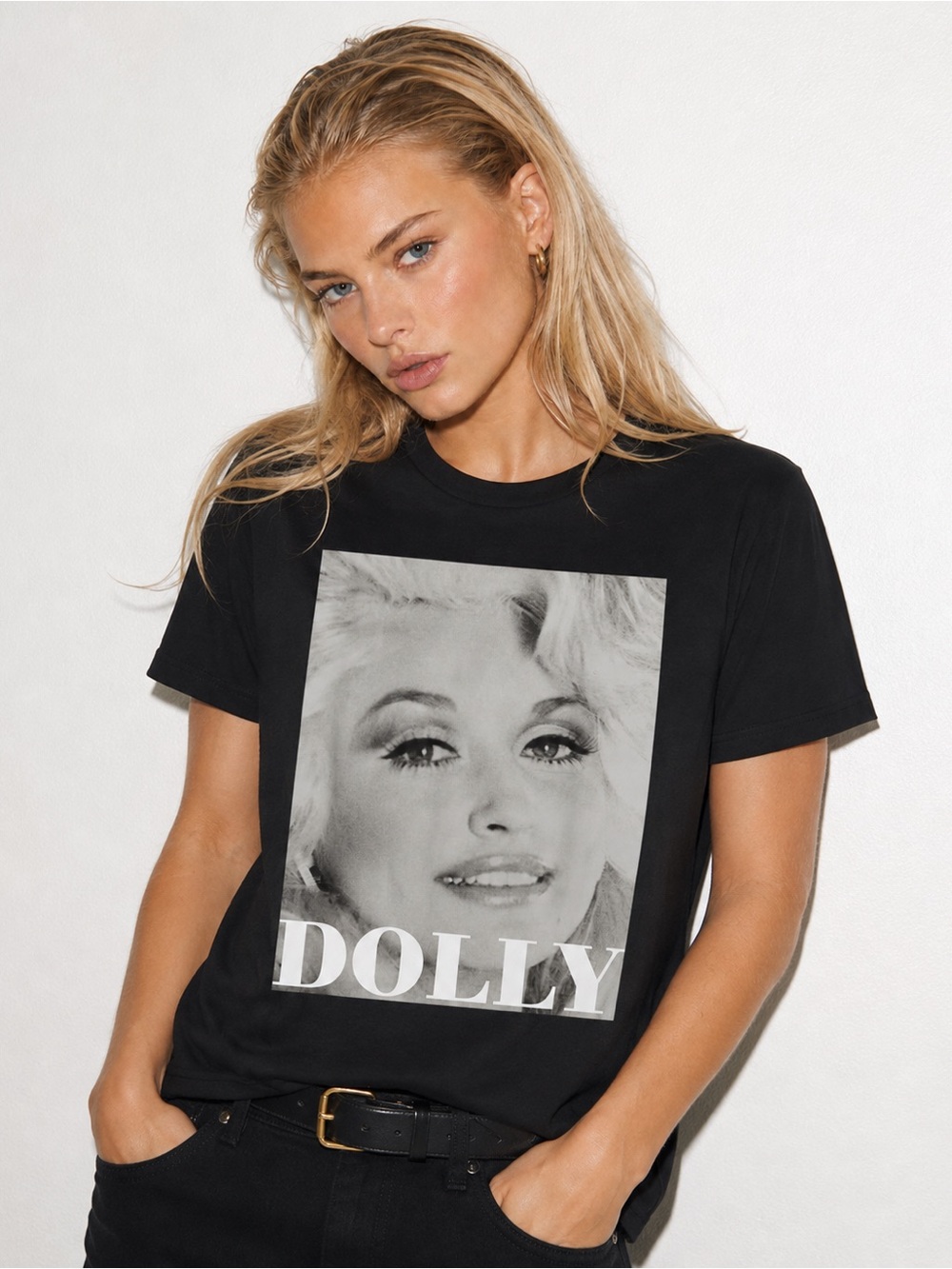 Black Dolly Parton Photo Tee - Dolly Print / premium cotton multiple sizes